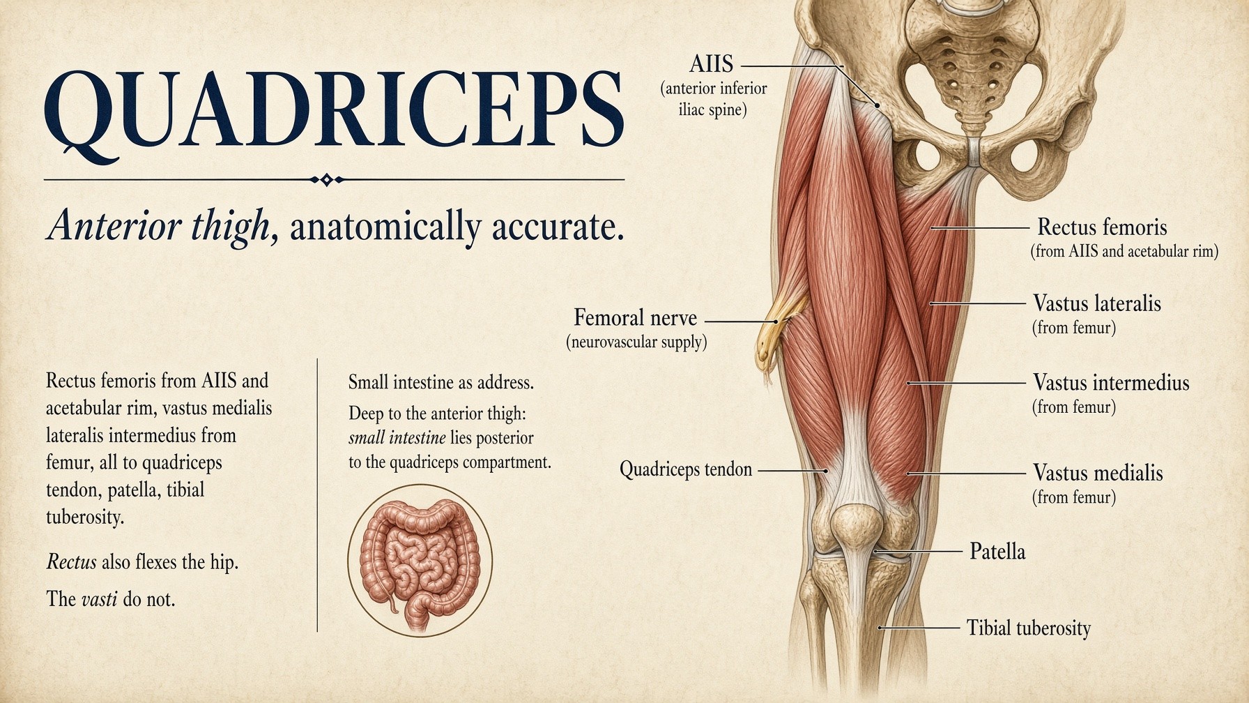 Banner: rectus and the vasti — straight and reflected, not long and short