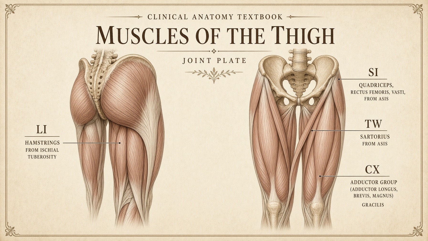 Six muscles of the thigh as the translators of this lab