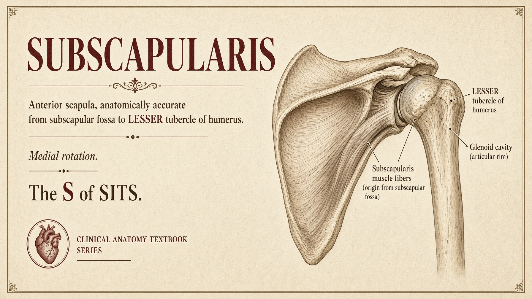 Banner: subscapularis to the lesser tubercle — the S of SITS