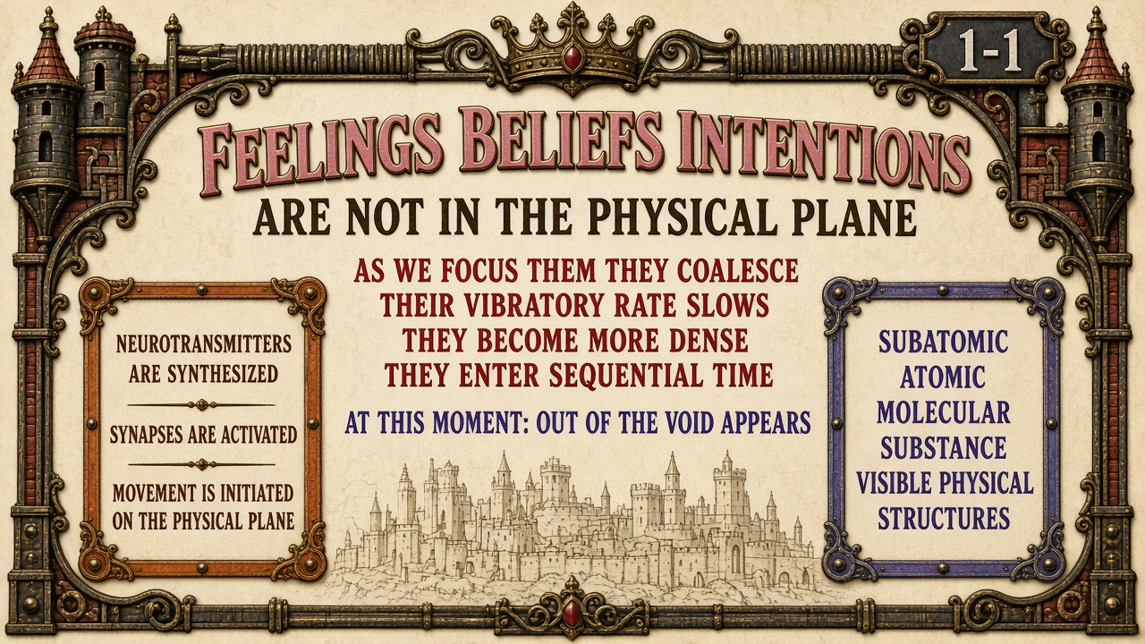 Chart 1-1 — feelings, beliefs, intentions are not in the physical plane