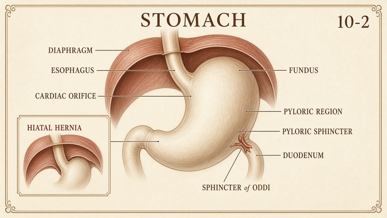 Chart 10-2 hiatal hernia drawing