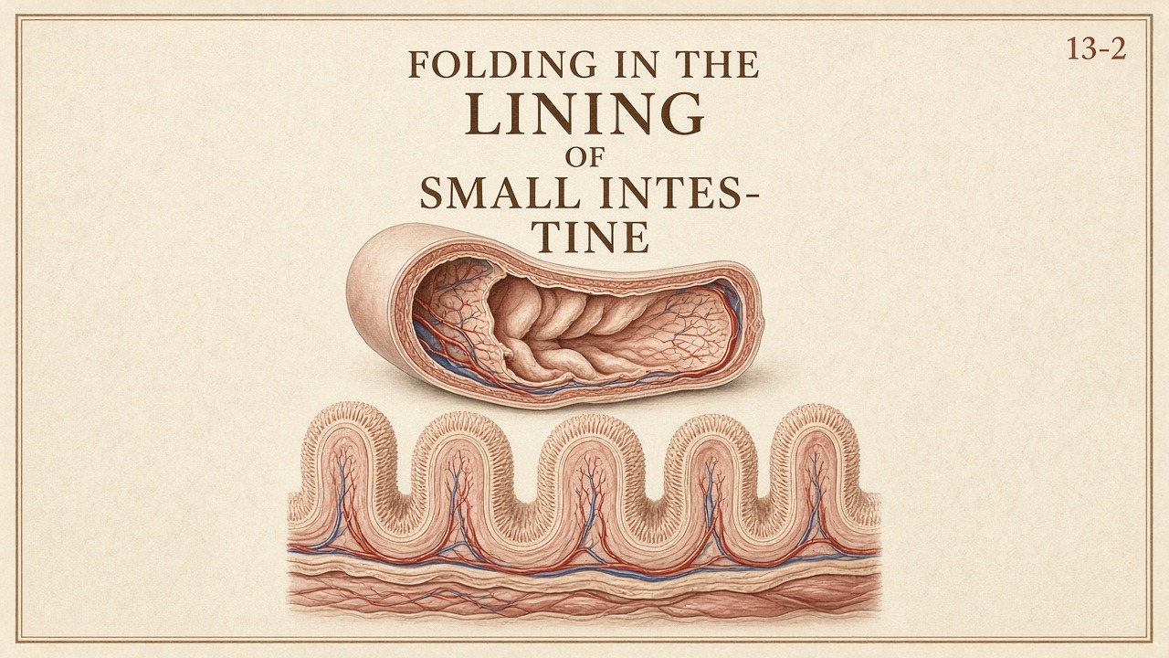 Chart 13-2: folding in the lining of the small intestine