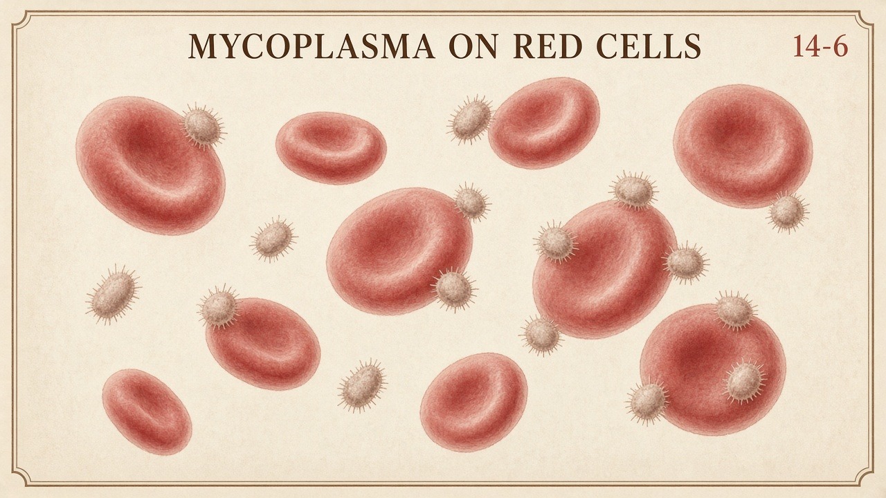 Chart 14-6: mycoplasma on red cells