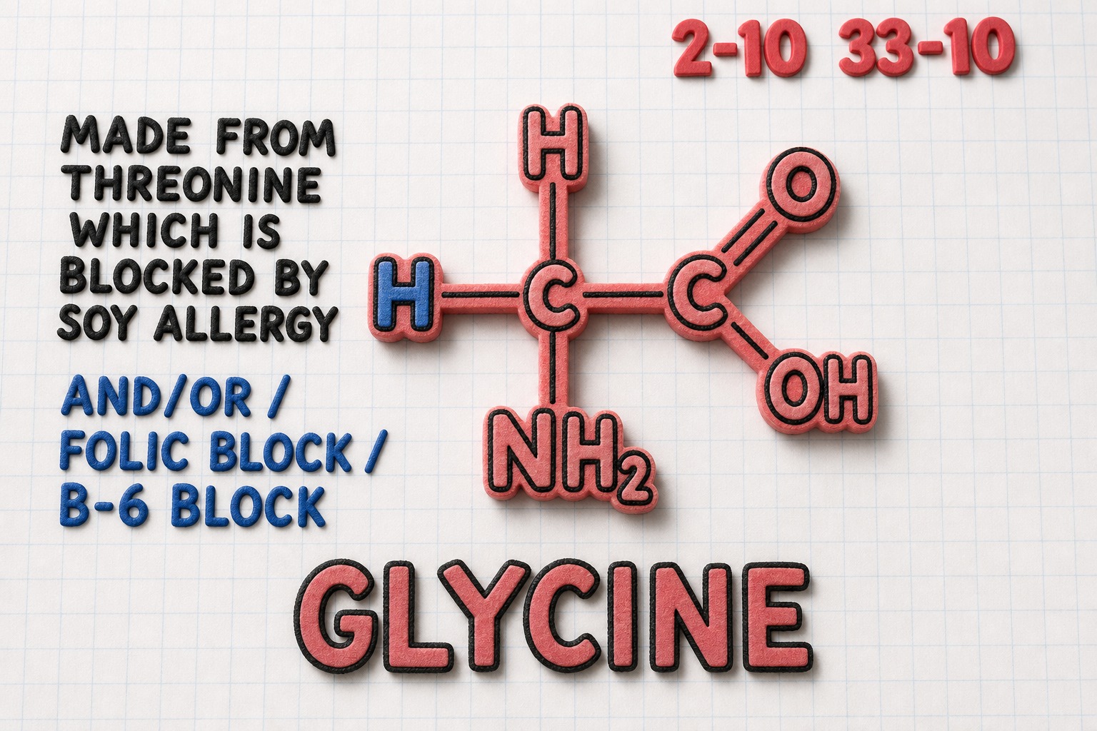 Chart 2-10: glycine, made from threonine in Kapel’s drawing