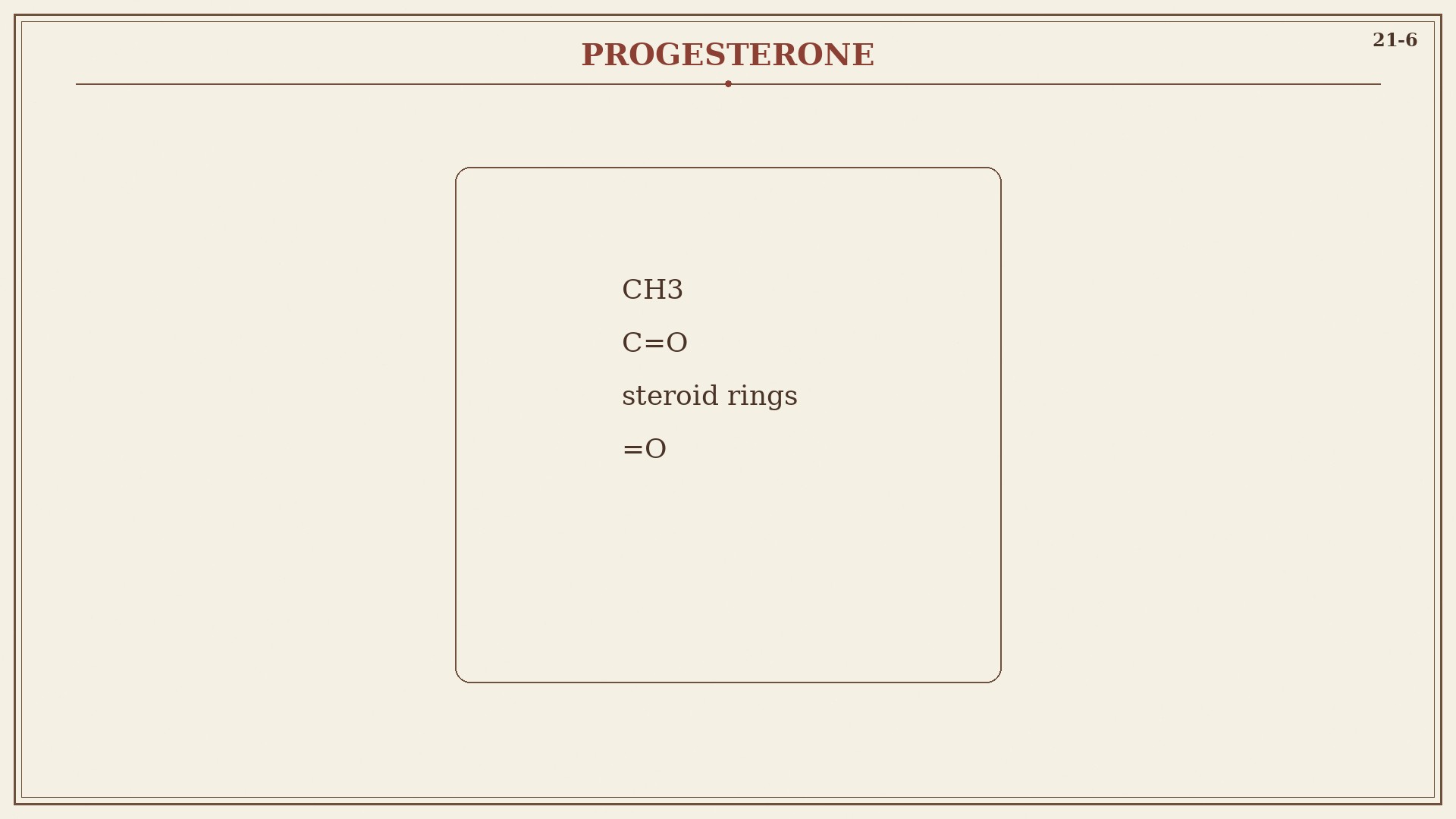 Chart 21-6: progesterone structure