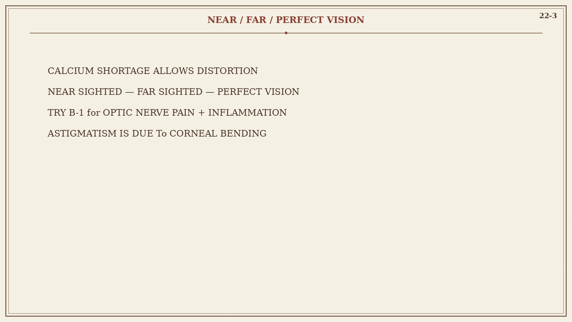 Chart 22-3: near, far, a bend, B-1 as a name