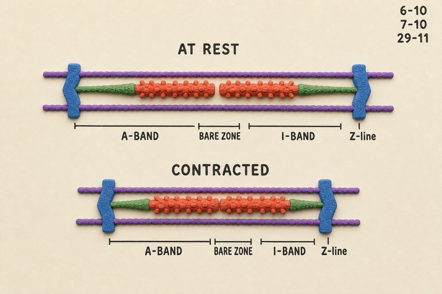 Chart 29-11: sarcomere at rest and contracted