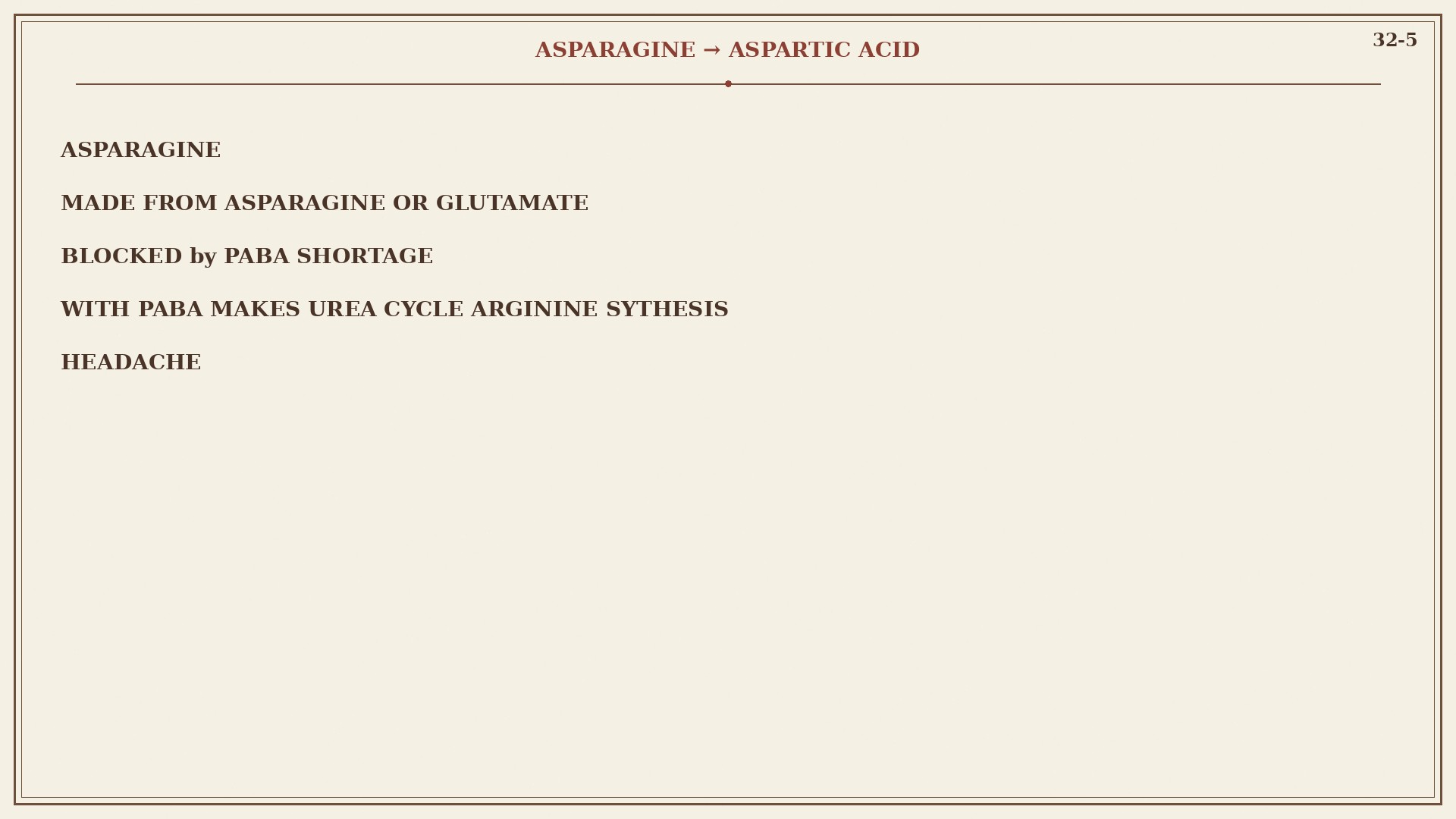 Chart 32-5: asparagine to aspartic acid