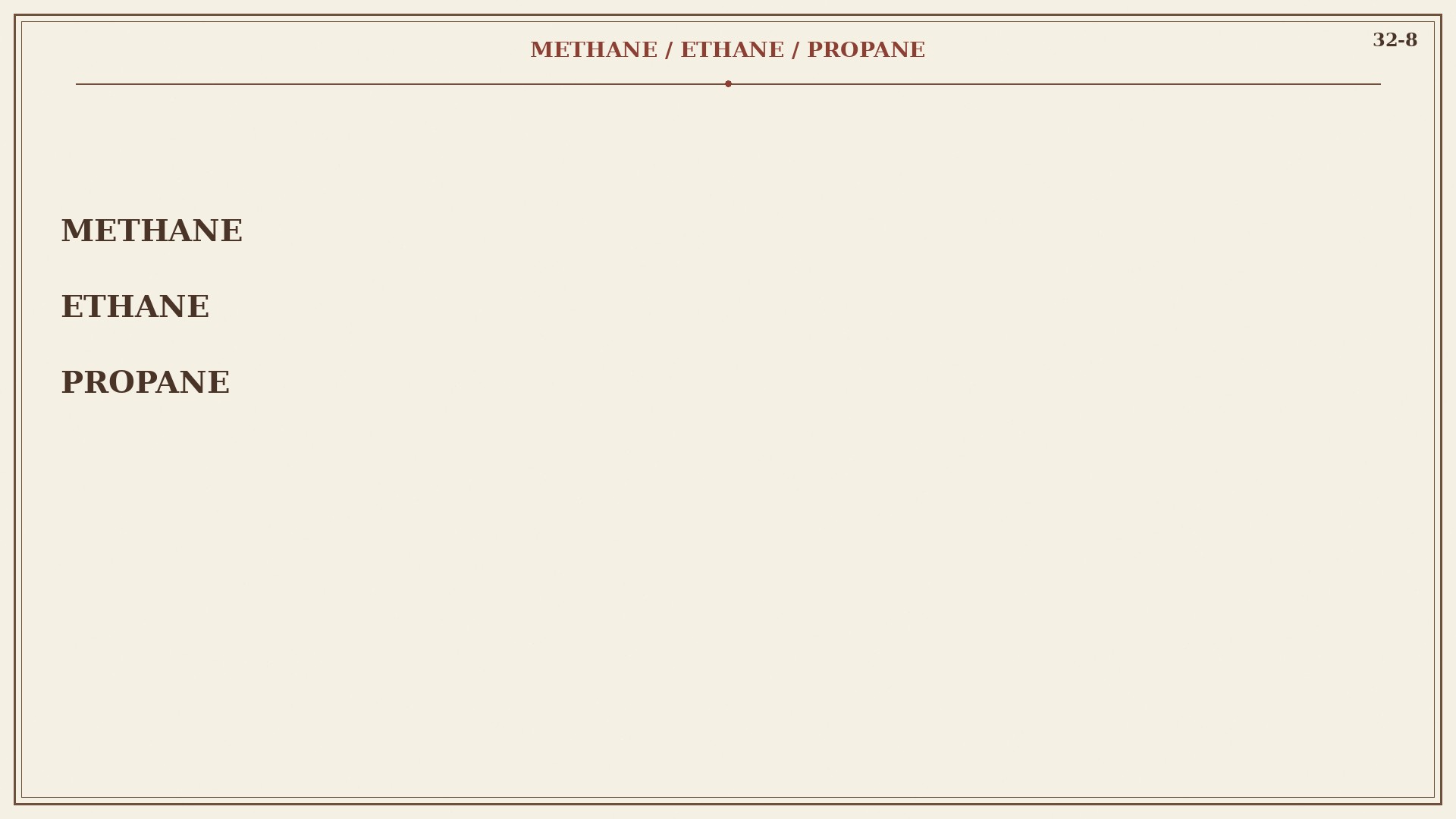 Chart 32-8: methane, ethane, propane