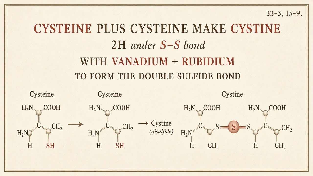 Chart 33-3: cysteine plus cysteine makes cystine