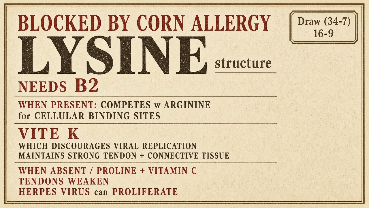 Chart 34-7: lysine, blocked by corn and B-2 shortage, competes with arginine