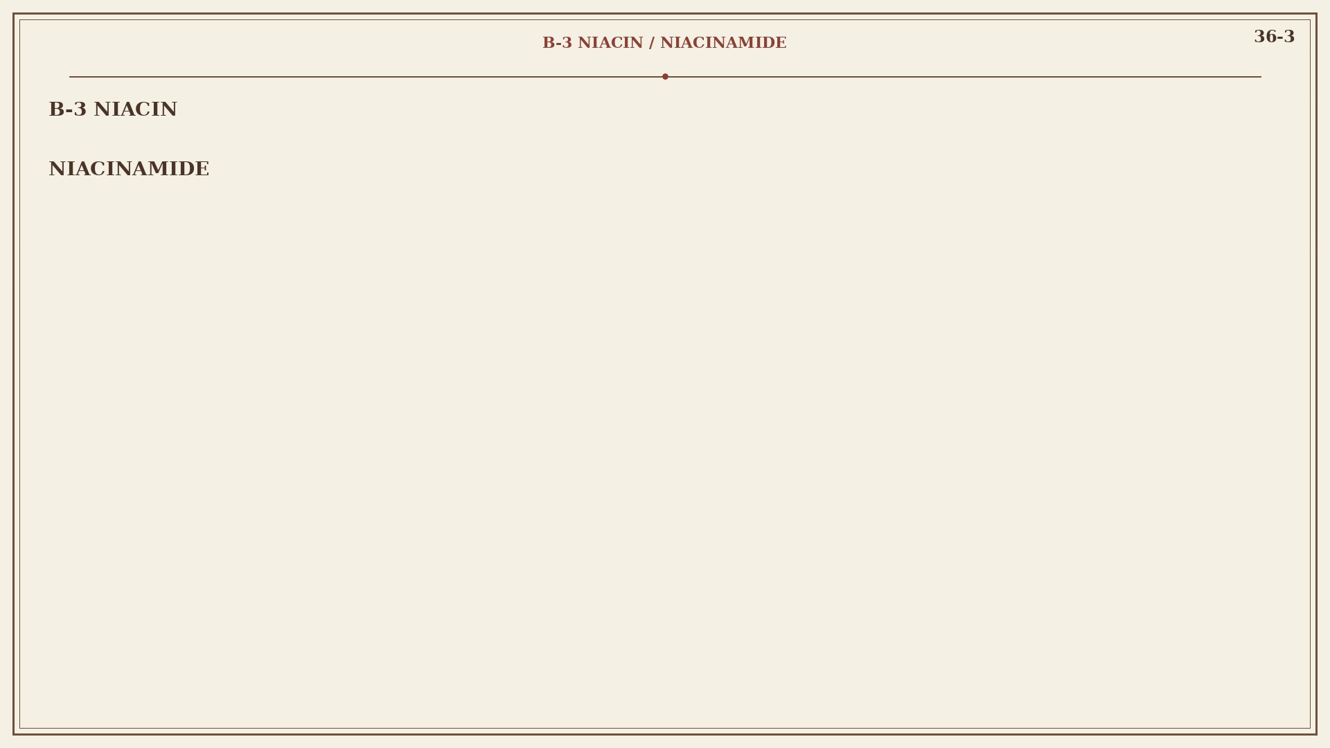 Chart 36-3: niacin and niacinamide portraits